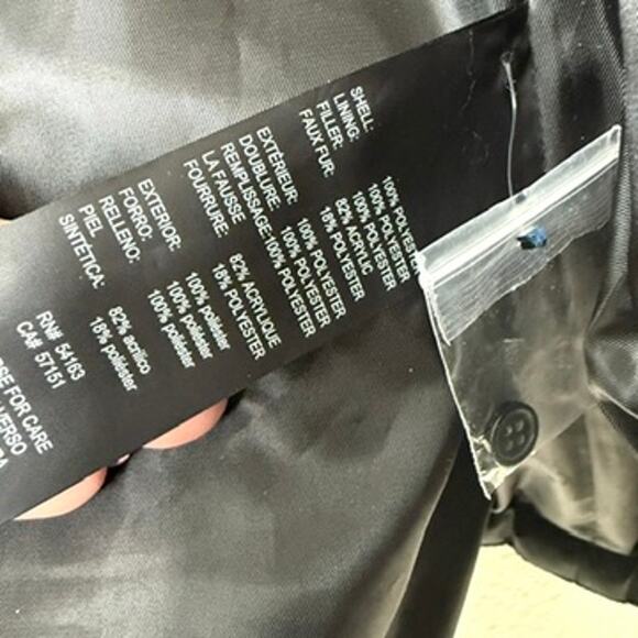 Karl Lagerfeld Paris Quilted Jacket Black Faux Fur Collar Zip Up Women’s S - Picture 4 of 9